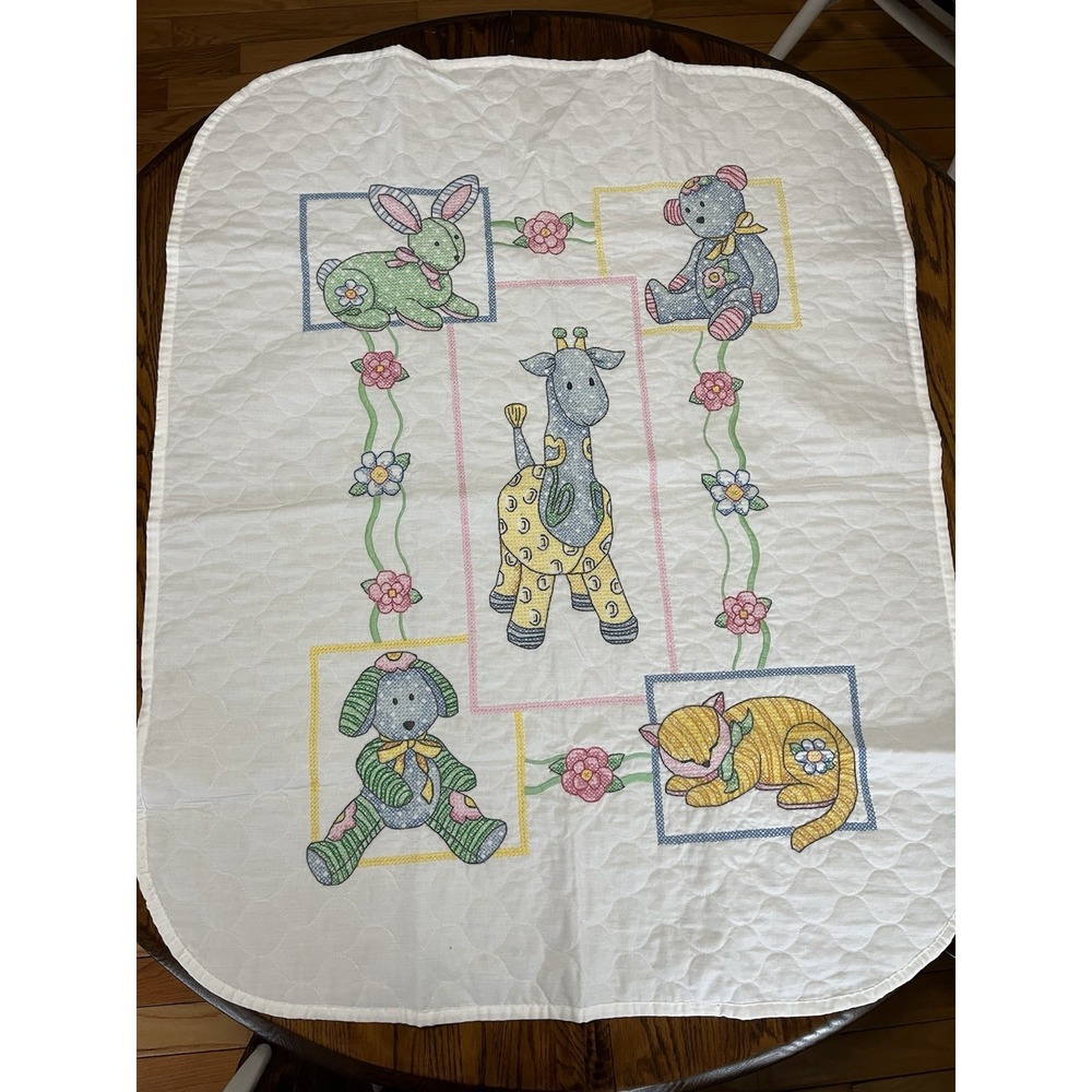 Finished Dimensions Cross Stitch Baby Quilt "Baby's Friends" 42" x 32"